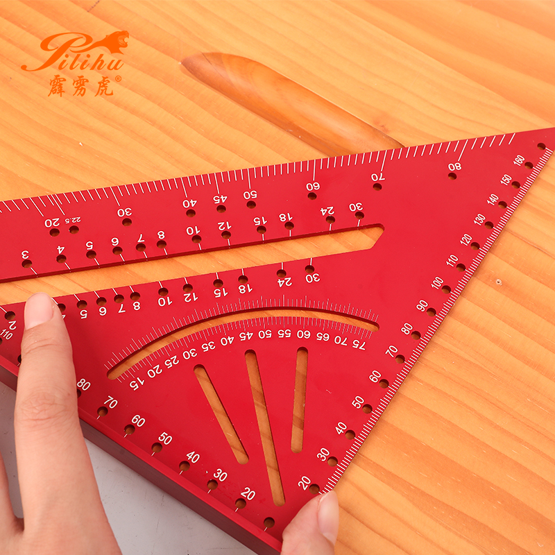 Carpentry Measuring Layout Tool 2 in 1 Aluminum Alloy High Grade Measuring Wooden Ruler Woodworking Triangular Rulers