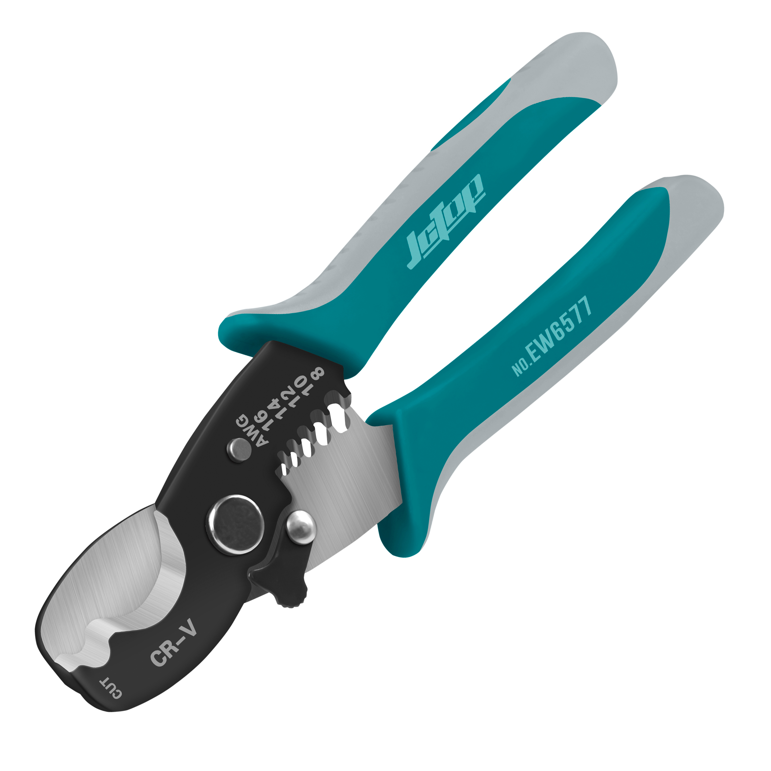 JCTOP AWG 8-16mm DIY Electrician's Universal Cable Stripping Pliers Soft Grip CRV Wire Cutting Crimping Multi-Function