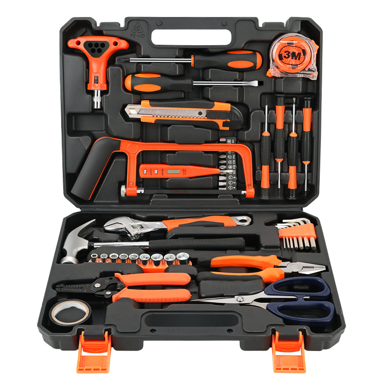 Household Hardware Hand Tools Combination Toolbox Gift Set with Socket Set Wrenches Pliers