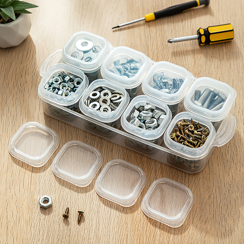 Modern Portable Transparent Multifunctional Plastic Screw Storage Box Set Small Tools Organizer