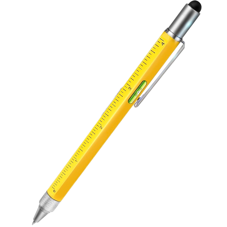 6 In 1 Engineer Multi-Tool Touch Screen Stylus Spirit Level Ruler Pen Premium Quality Promotional Ballpoint Pen