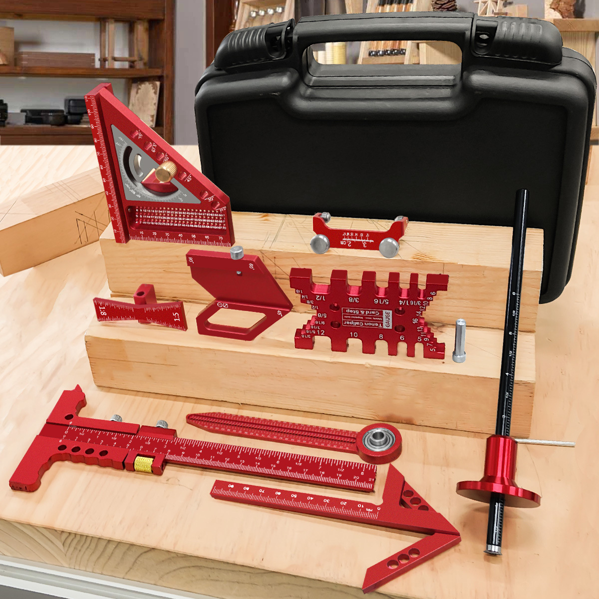 Measurement Tool Kit with Storage Box Assistance, Project Planning and Layout Assistance Kit