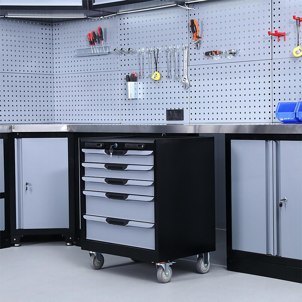 Modern Modular Tool Cabinet Steel Storage Workbench Heavy Duty Garage Tool Chest Customizable OEM Workshop Drawer Cabinet System