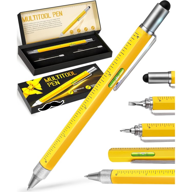 6 In 1 Engineer Multi-Tool Touch Screen Stylus Spirit Level Ruler Pen Premium Quality Promotional Ballpoint Pen
