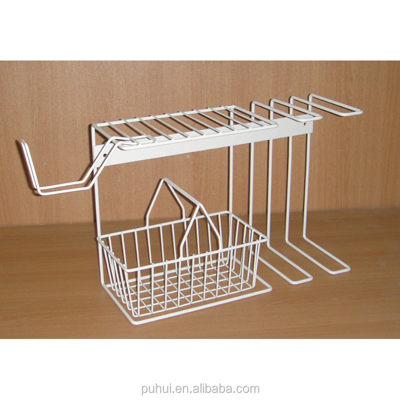 Wall Mounted Metal Wire Home Storage Garden Tools Storage Organizer Rack