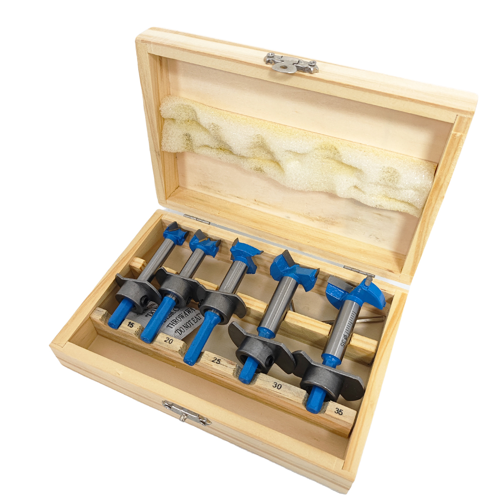 New Arrival Adjustable Woodworking Drilling Tool Complete Woodworking 5pcs Forstner Drill Bits Kit Supplier