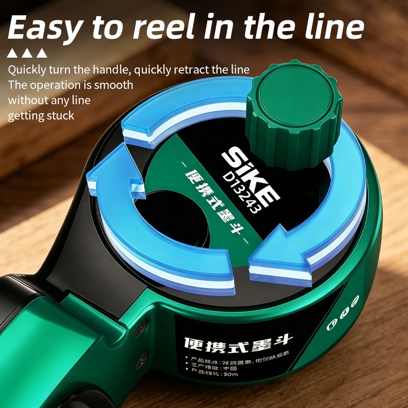 Woodworking Portable Handheld Chalk Line Ink Reel Carpenter Layout Measuring Tool