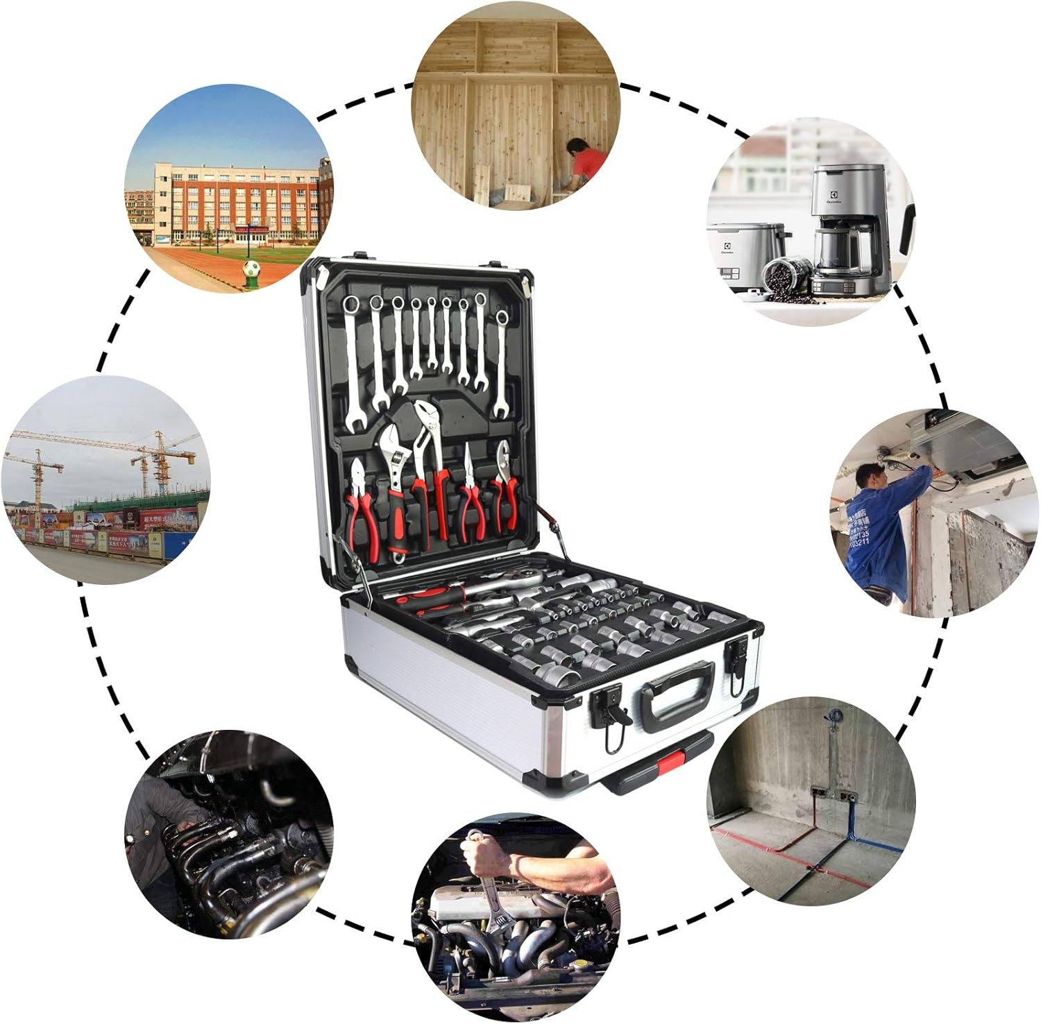 799PCS OEM Hand Tool Combination Set Car Repairing Tool Box Kit Ratchet Steel Wrench Socket Set