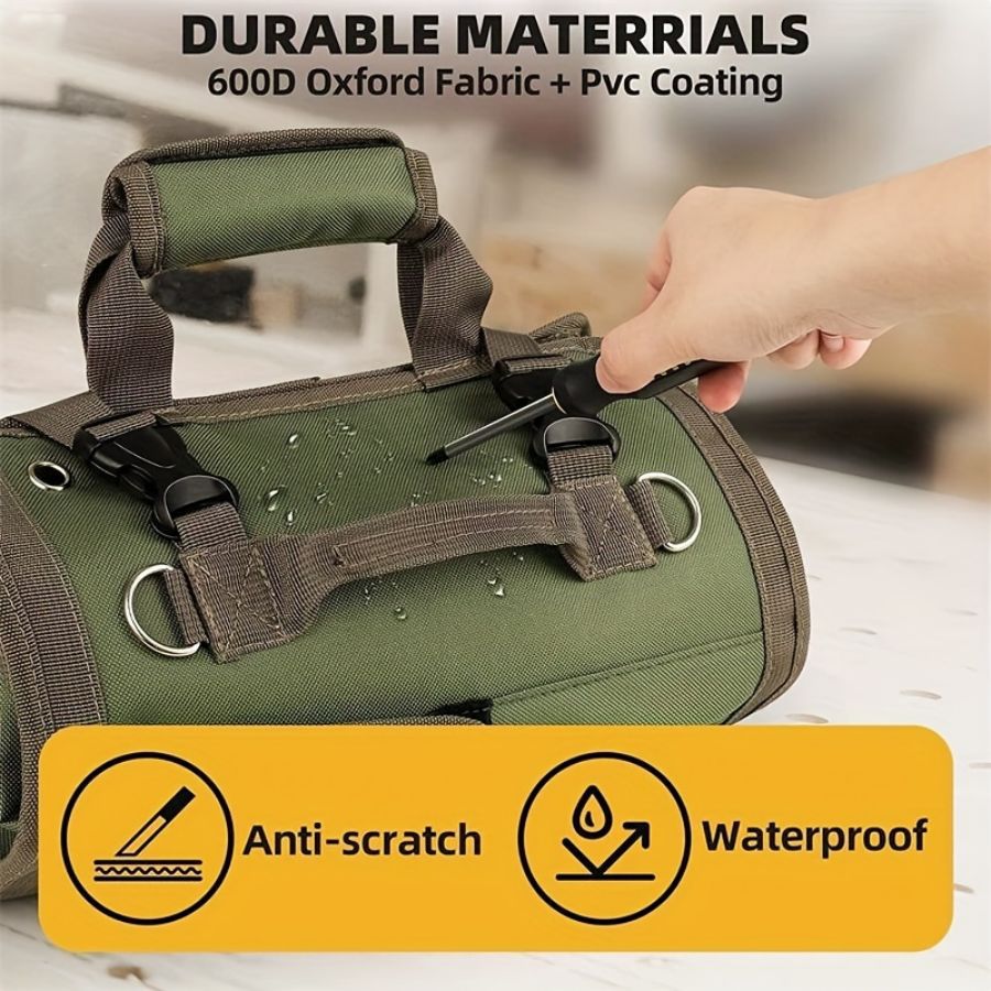 Fashion Oxford Cloth Material Roll-Up Tool Storage Bag with 1 Compartment Hanging Car Organizer