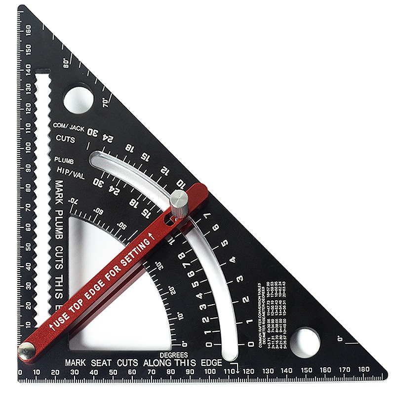 Triangle Ruler Aluminum Alloy Angle Protractor Adjustable Speed Square Measuring Ruler Multifunction Carpenter Layout Tool