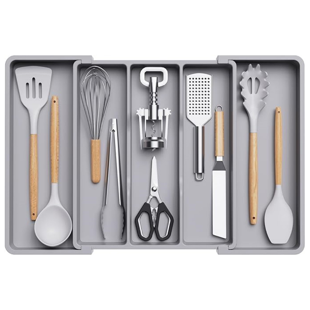 New Expandable Plastic Utensil Tray Storage Box 1
