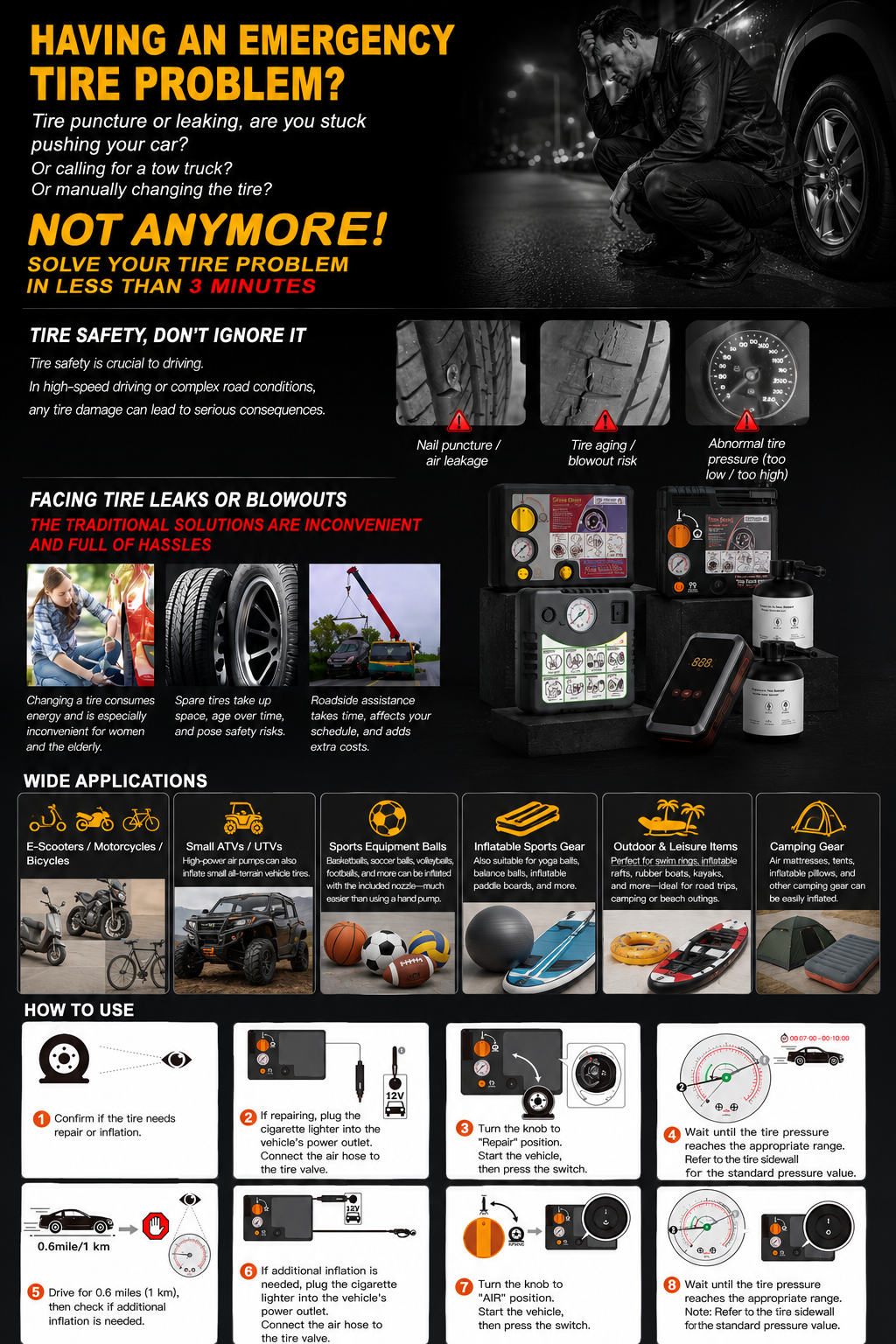 Tire Patching Tool Kit Operation
