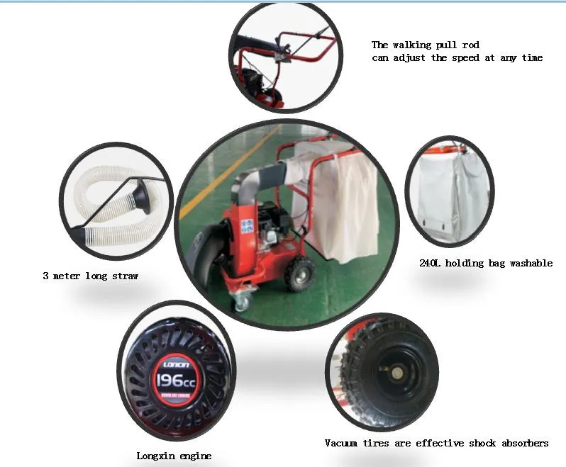 Fuel Type Suction Leaf Machine Park Leaf Sweeper Leaf Collector Equipment Lawn Care