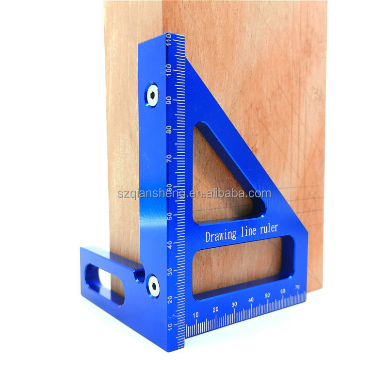 Woodworking Square Protractor Aluminum Alloy Miter Triangle Ruler High Precision Layout Measuring Tool