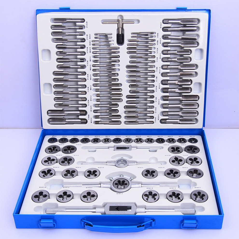 Costom 8/12/40Pcs Tap and Die Set Hand Tools Metric Threading Kit with Tap Wrench for Metalworking