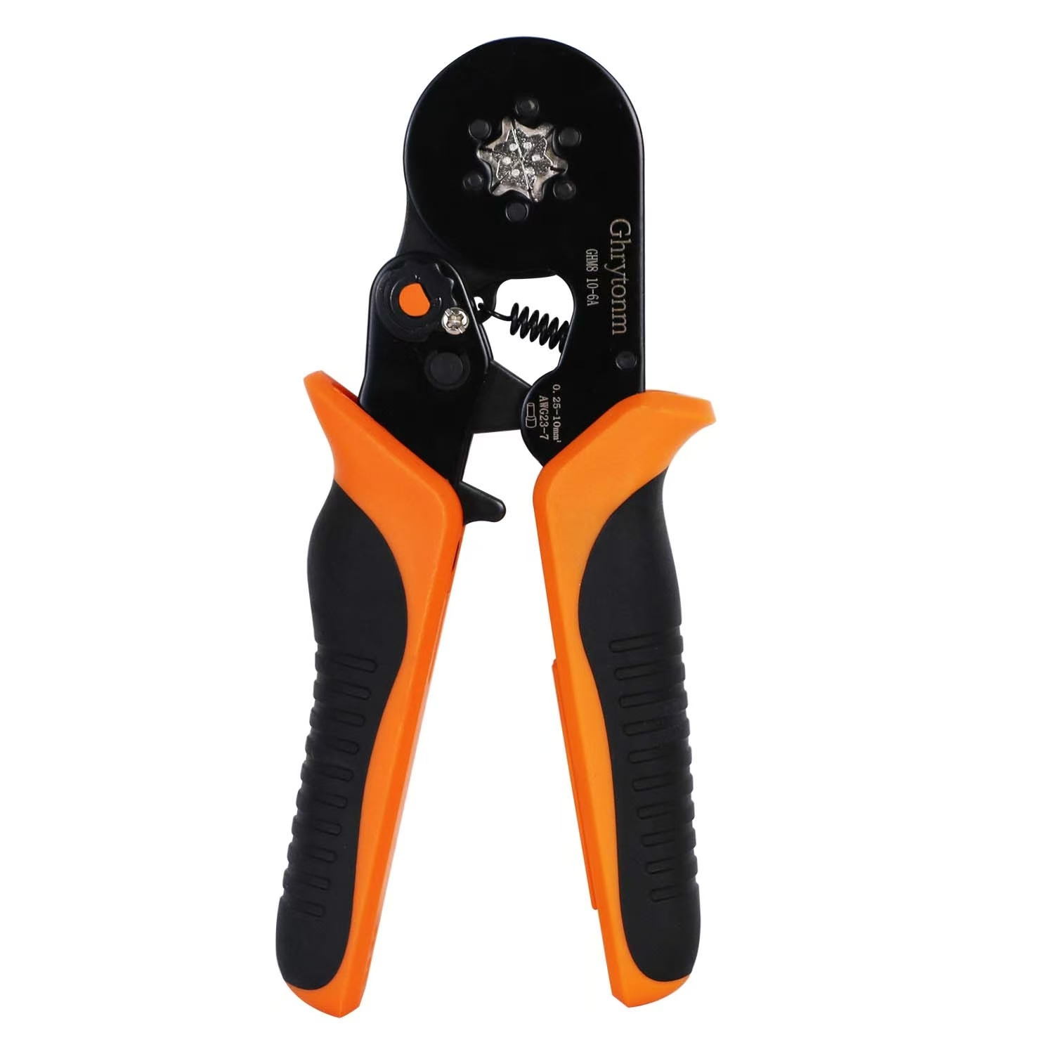 Ghrytonm Crimping Tool Kit, Self-Adjusting Ratchet Wire Terminal Crimper for AWG 10-6 with 1800 Copper Ferrules (Black/Orange)