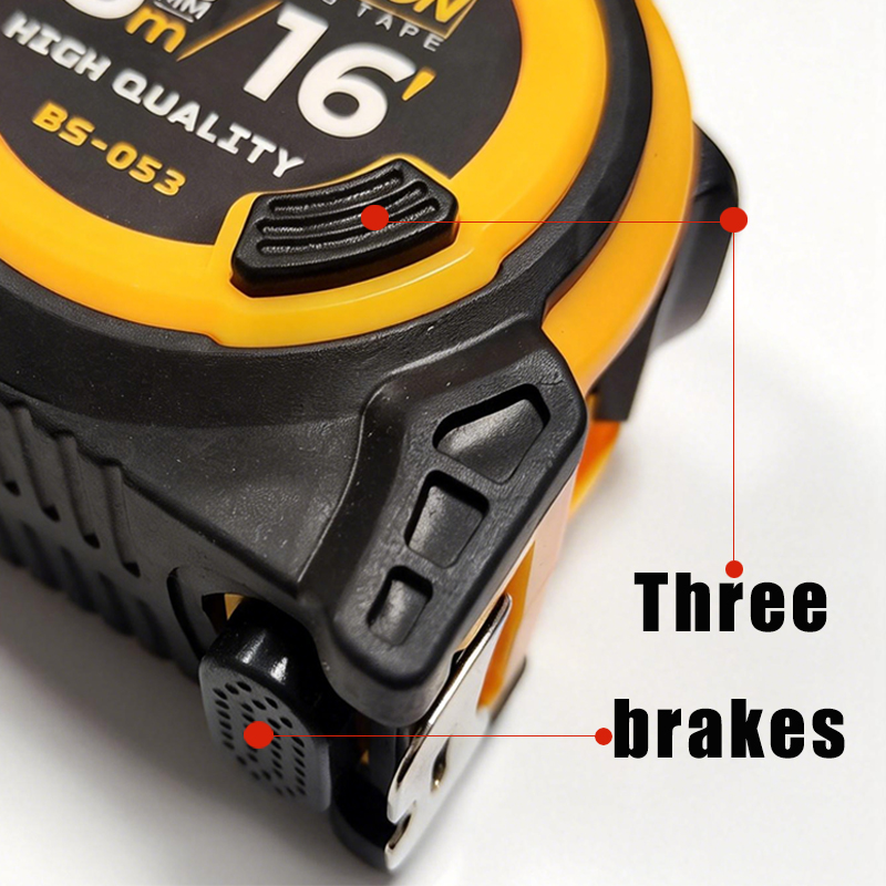 BISON High Precision Steel Tape Measure 5m 16ft Three Brakes Automatic Return Ruler Double-Sided Custom Logo Measuring