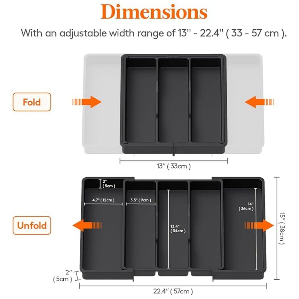 New Expandable Plastic Utensil Tray Storage Box 3