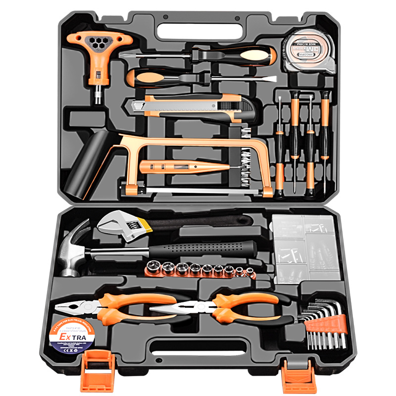 Household Hardware Hand Tools Combination Toolbox Gift Set with Socket Set Wrenches Pliers