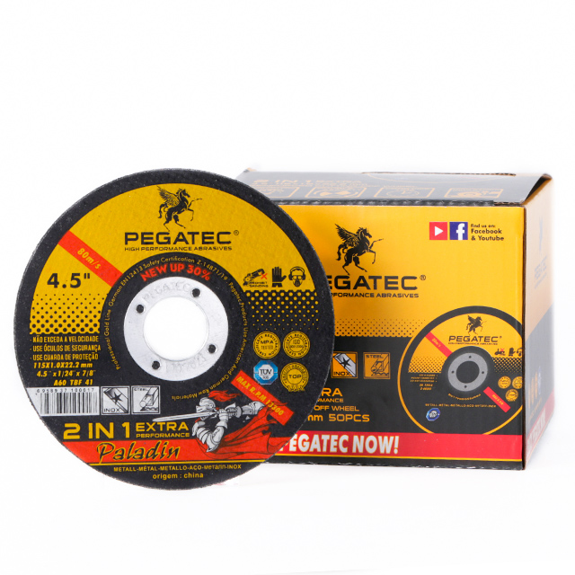 4.5'' 115x1.2x22.2mm T41 Primary Quality Cut Off Wheel Cutting Disc Price EN12413 Standard Metal Abrasive Disc PEGATEC 80 M/s 60