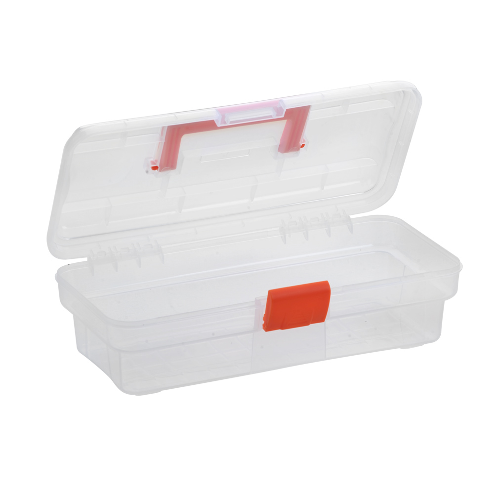 China Wholesale 12-inch PP Transparent Plastic Storage Case Box Tool Organizer Container with Handle
