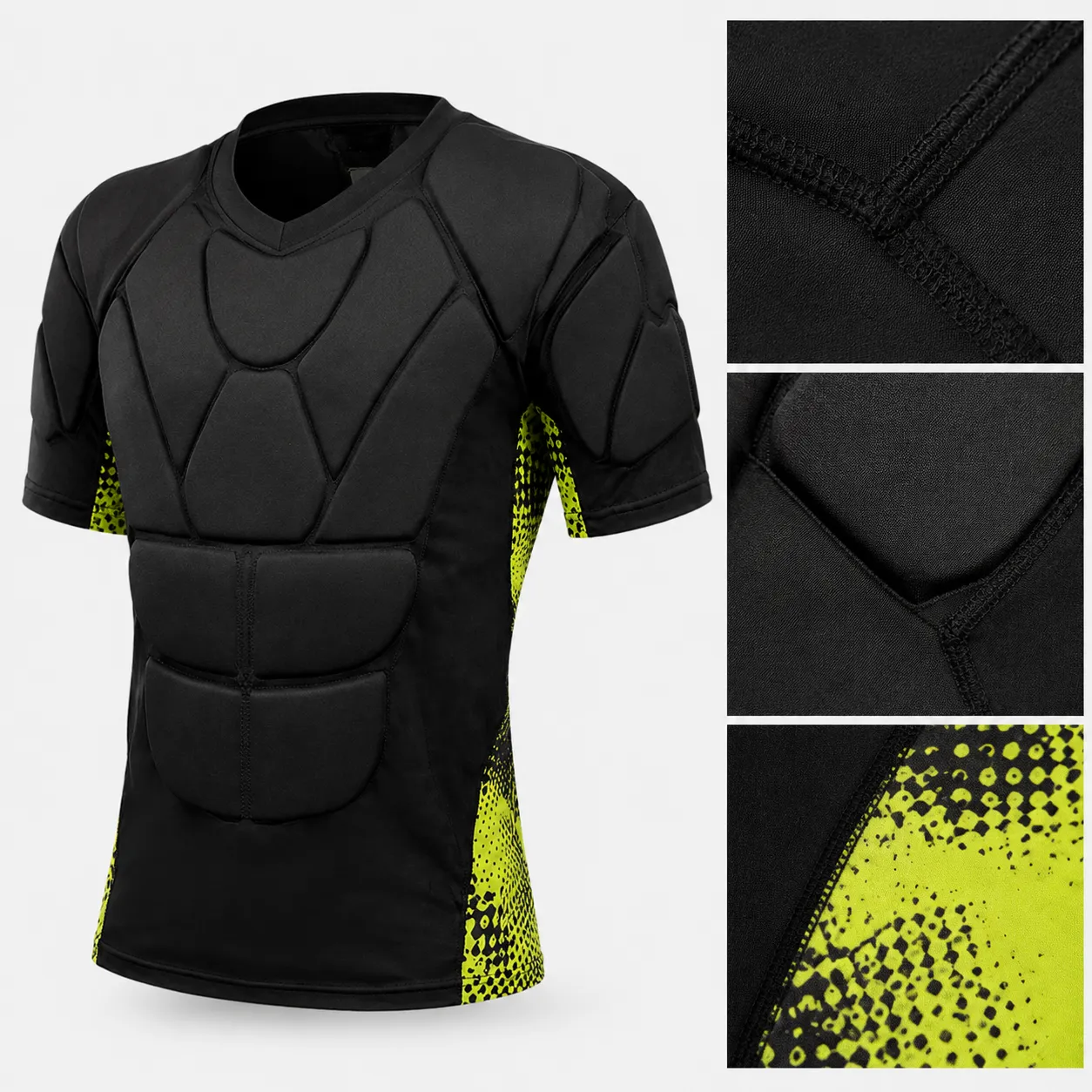EVA Padded Football Compression Padded Shirt Moisture Wicking Body Armor Sports Safety Protective Wear