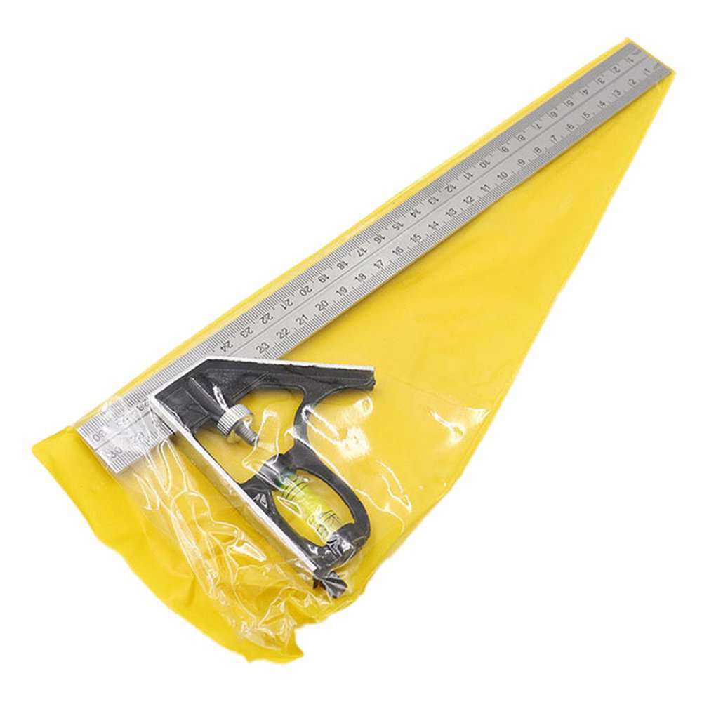Aluminum Alloy Triangle Ruler,Square Measuring Folding Triangle Ruler,Layout Tool with Base Precision Goniometer Multi-Angle