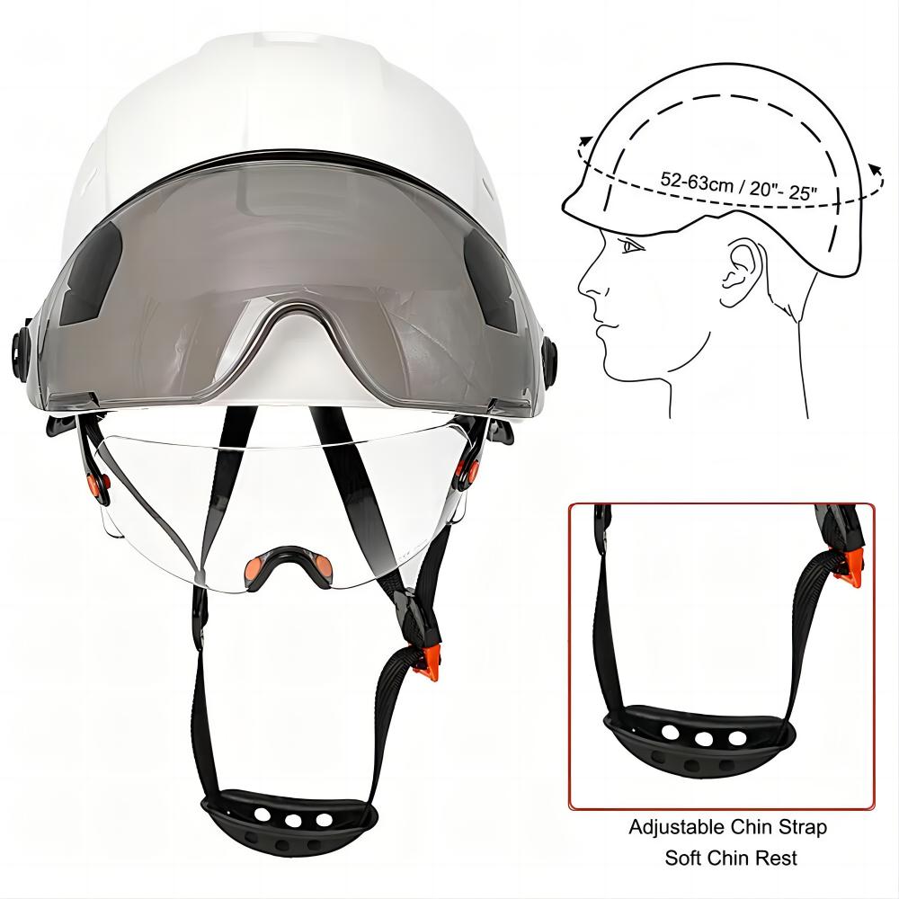 ANTMAX Safety Helmet Construction Hard Hat with Double Visor and Chinstrap ABS Protective Gear for Work