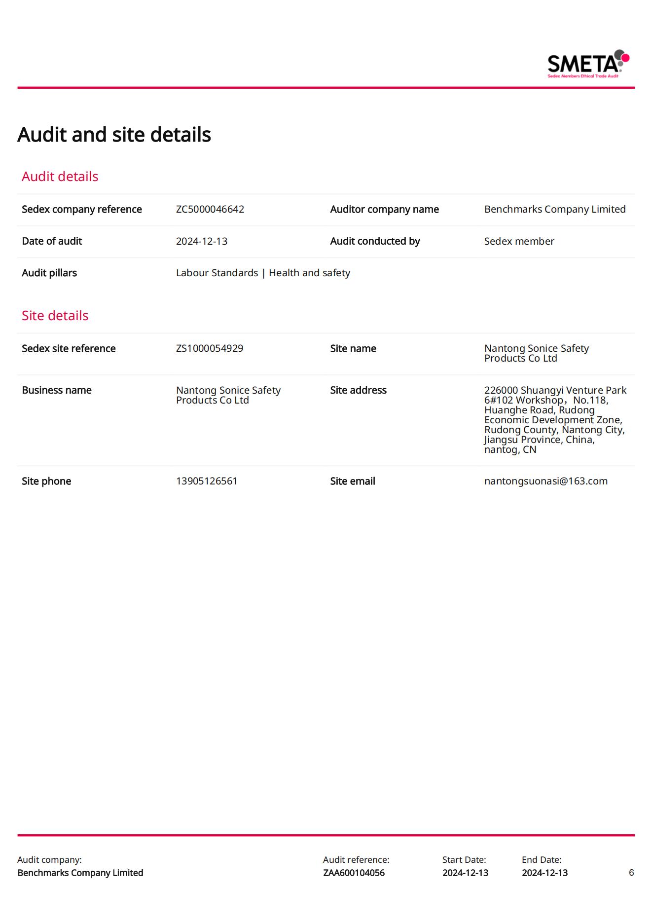 SEDEX Certification