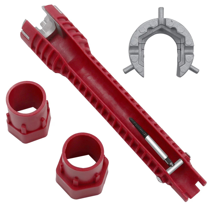 8 in 1 Multifunctional Kitchen Repair Plumbing Tool Flume Wrench Sink Faucet Key Plumbing Pipe Wrench Bathroom Wrenches Tool Set