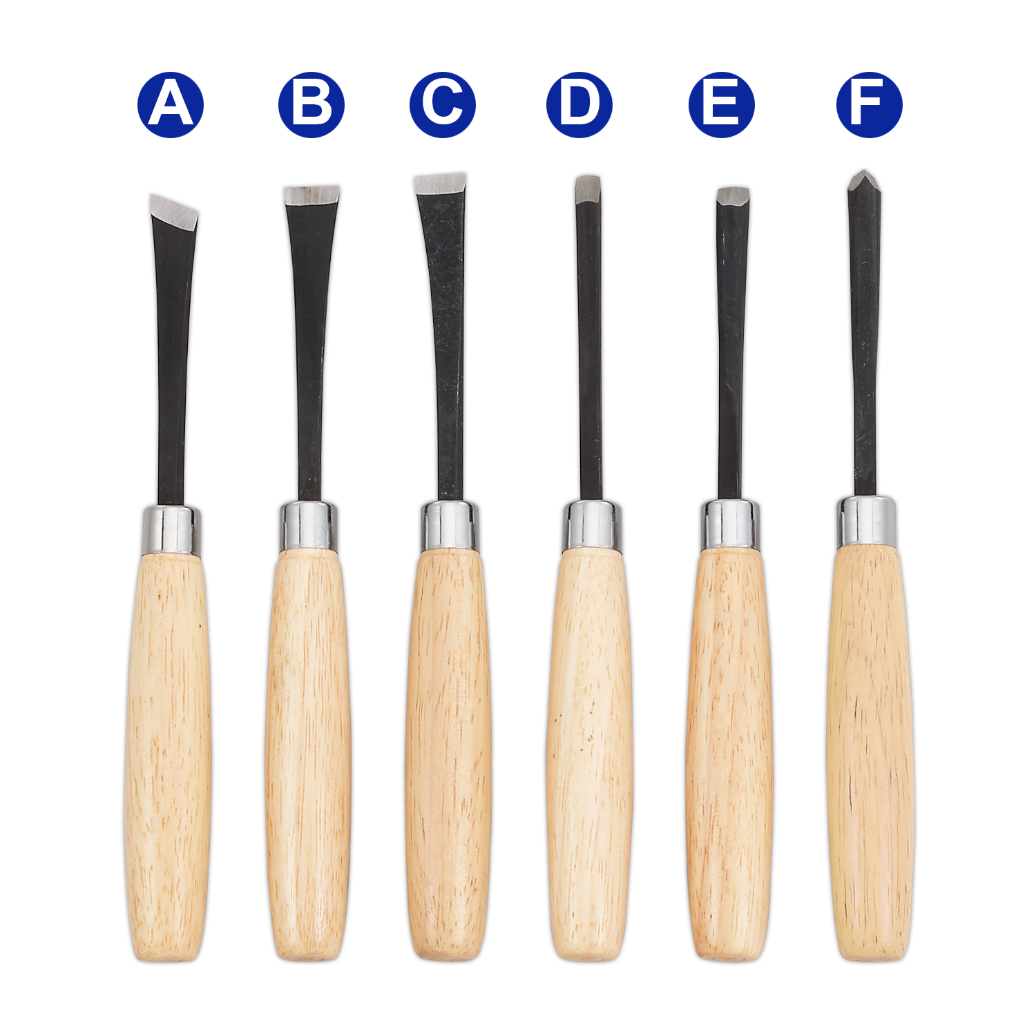 Wholesale DIY Wood Carving Tools Chisel Set with Sharp Blades 6-Piece