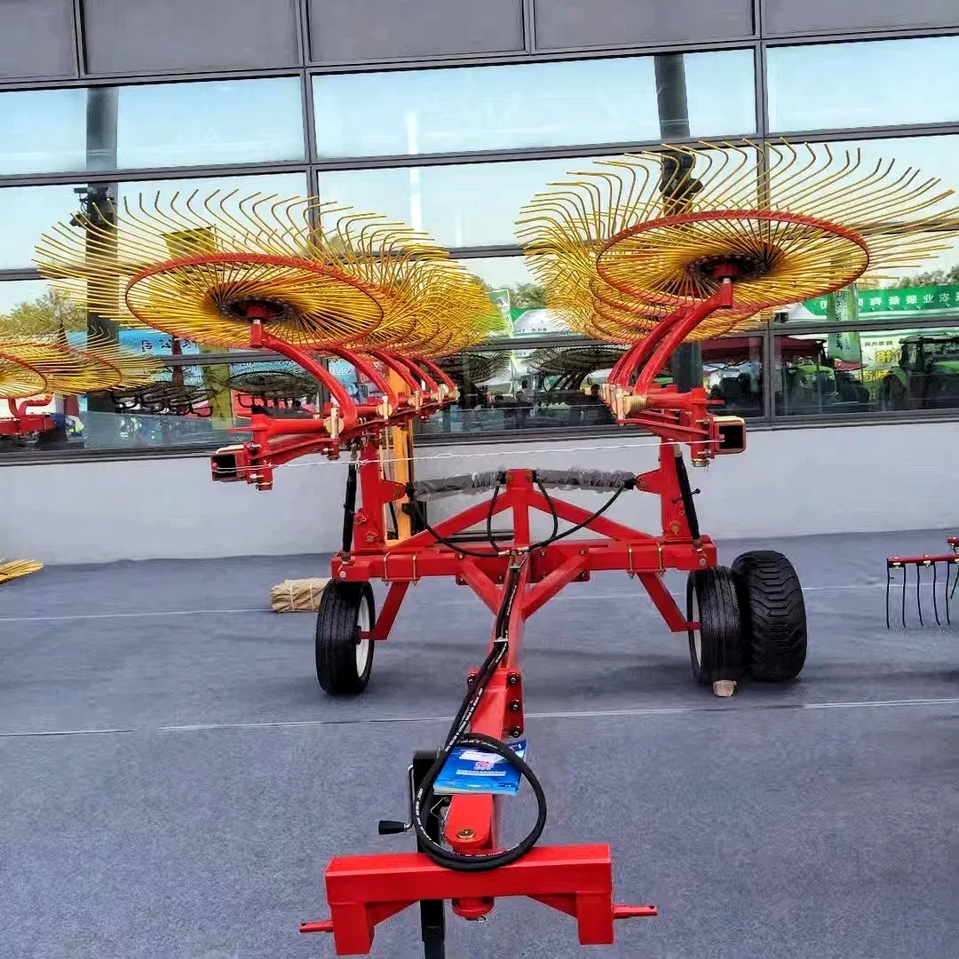 Durable Four-Wheel Hay Harvesting Machine for Efficient Lawn Care