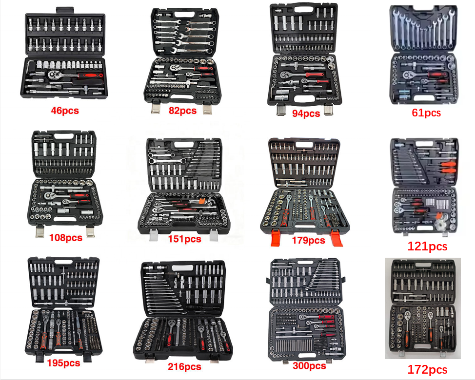 46pcs Carbon Steel Ratchet Wrench Socket Set Auto Repair Tool Kit Combination With Hard Case Hand-Power Source OEM Customizable