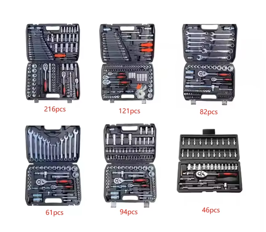 Wholesale 72T 216PC Hand Operated Chrome Vanadium Steel Tool Kit Socket Wrench Set Auto Repair Heavy Duty Tool Case Craftsman