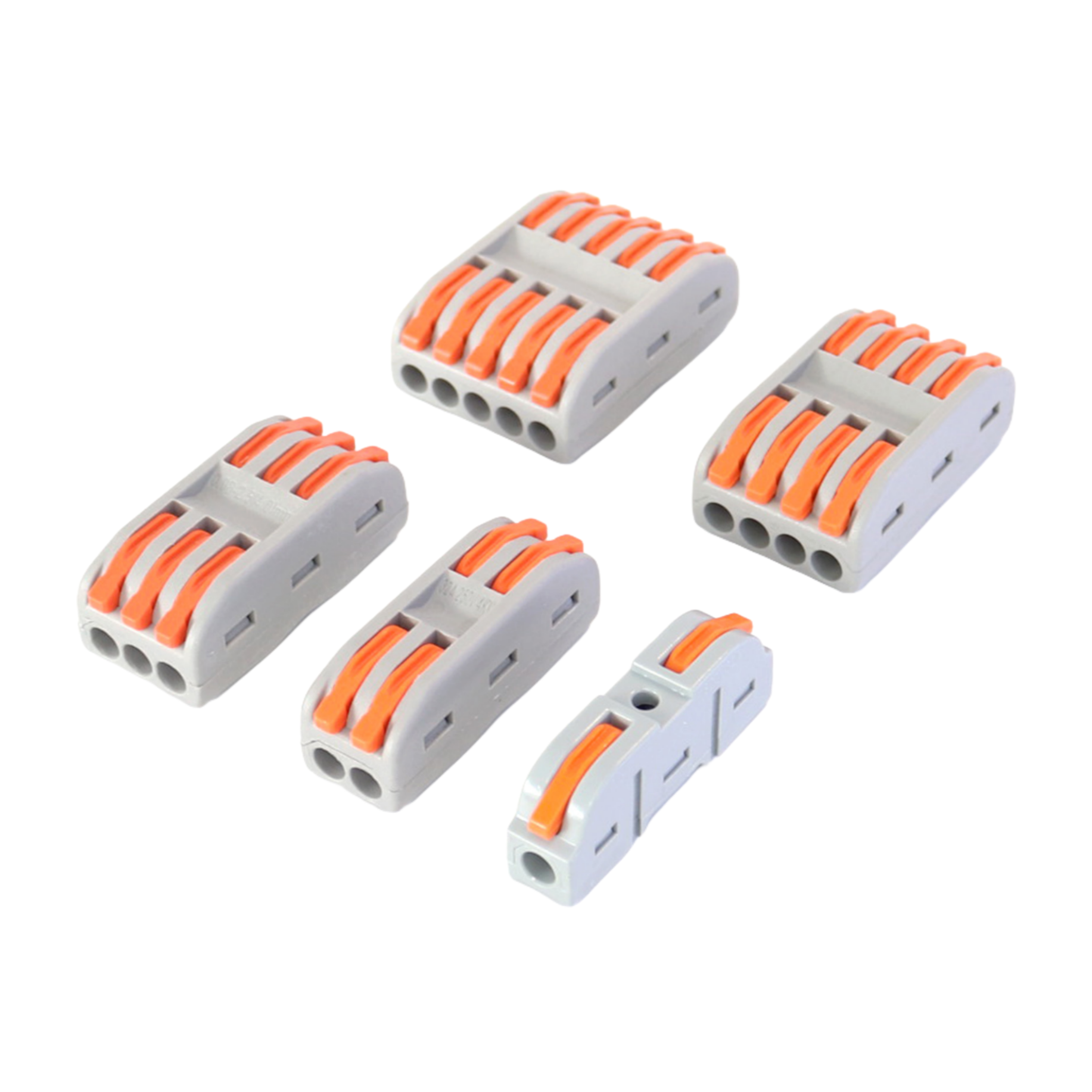 Orange PCT-222 Quick 2-In &amp; 2-Out Electrical Connector Accessory Plastic Push-in For Wire Nut For Power Wiring 2p Pins