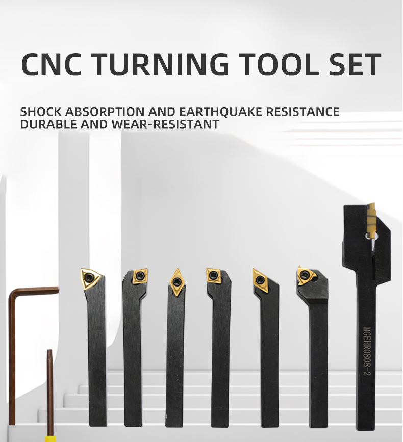 Mechanical Turning Tools Set Tool Holders Indexable Lathe Cutting Tools Set With Insert 7pc/9pc Set 16mm 20mm 25mm 32mm