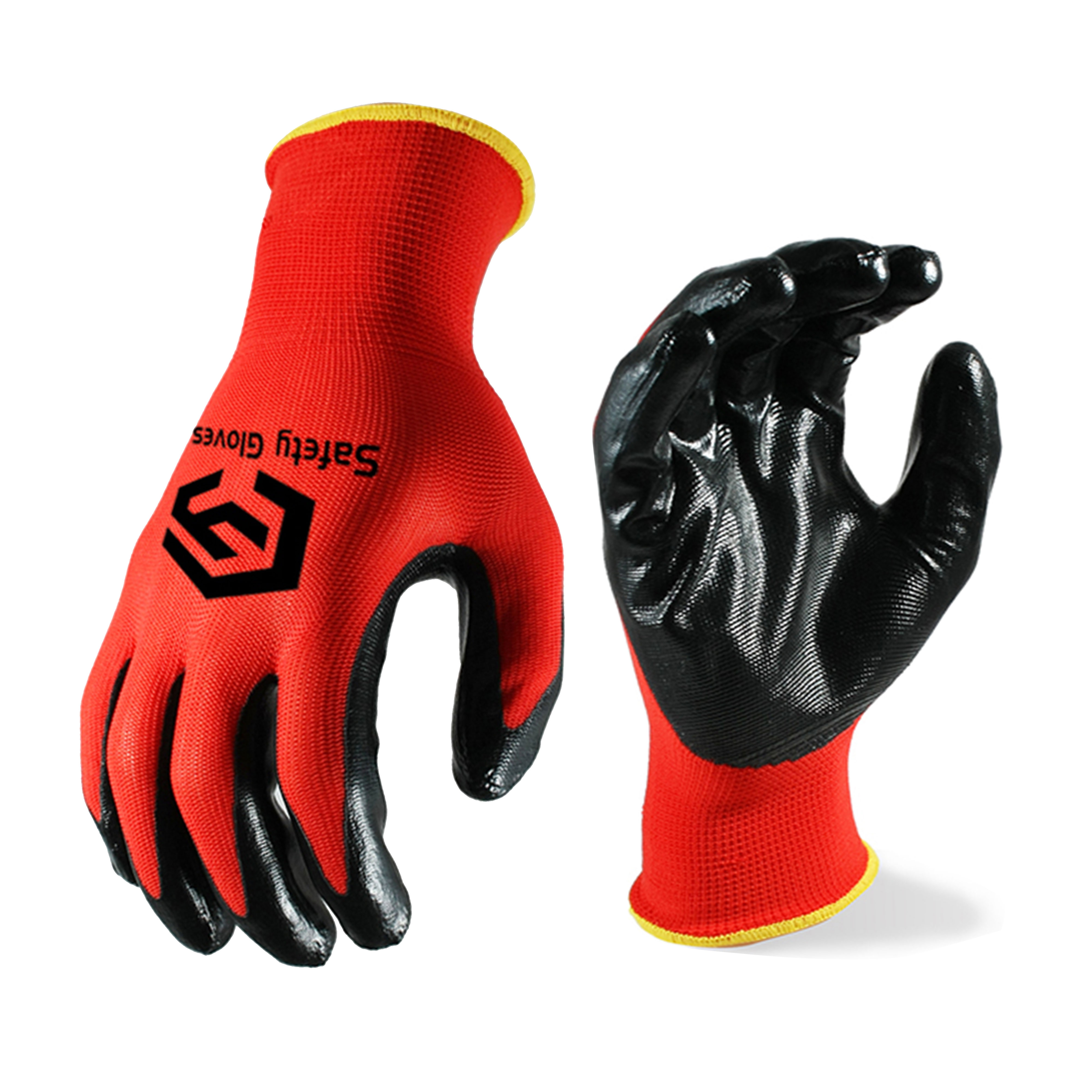 CY MechanicHand Gloves For Nitrile Coated Work Construction Workshop Heavy Duty Gloves Worker Brick Builders Grip Safety Gloves