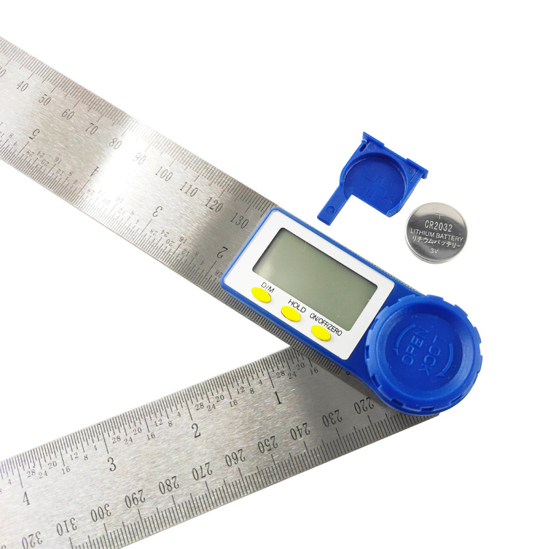 Aluminum Alloy Triangle Ruler,Square Measuring Folding Triangle Ruler,Layout Tool with Base Precision Goniometer Multi-Angle