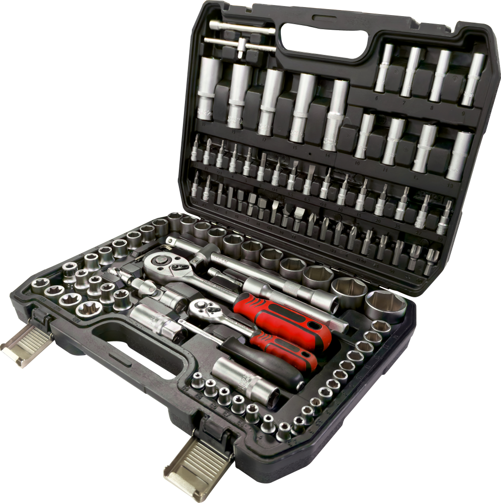 Elehand OEM 108 PCS 1/4" &amp; 1/2" Dr. Socket Set Auto Repair Tool On-Board Household Repair Kit with Hard Case Ratchet Wrench Set