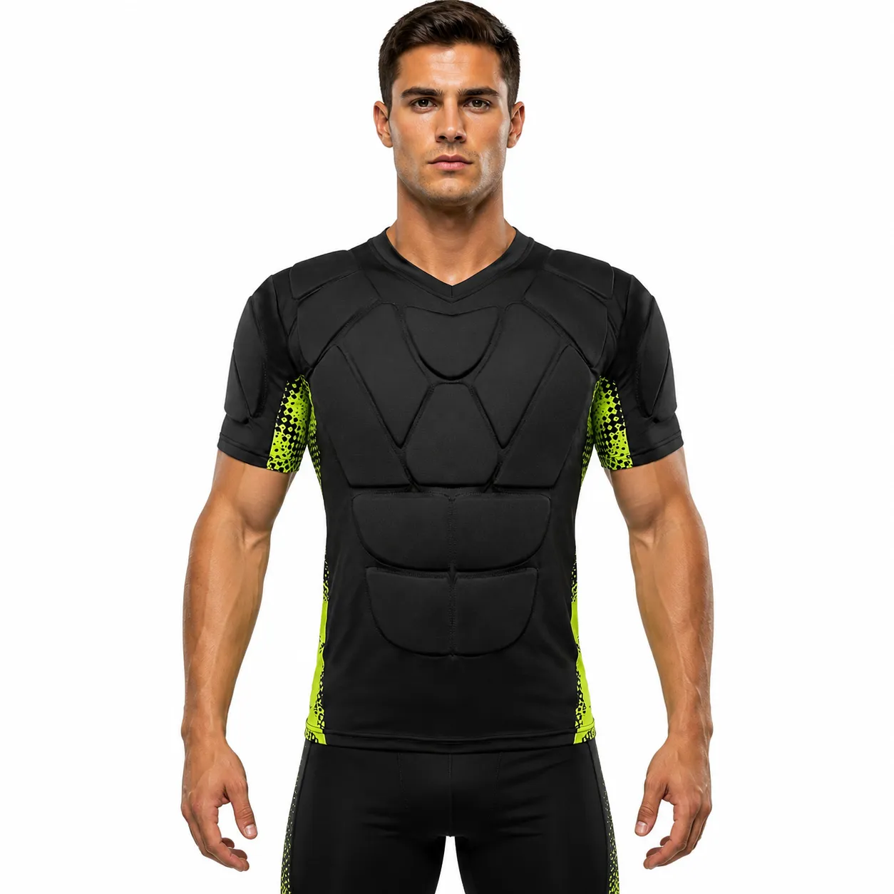 EVA Padded Football Compression Padded Shirt Moisture Wicking Body Armor Sports Safety Protective Wear