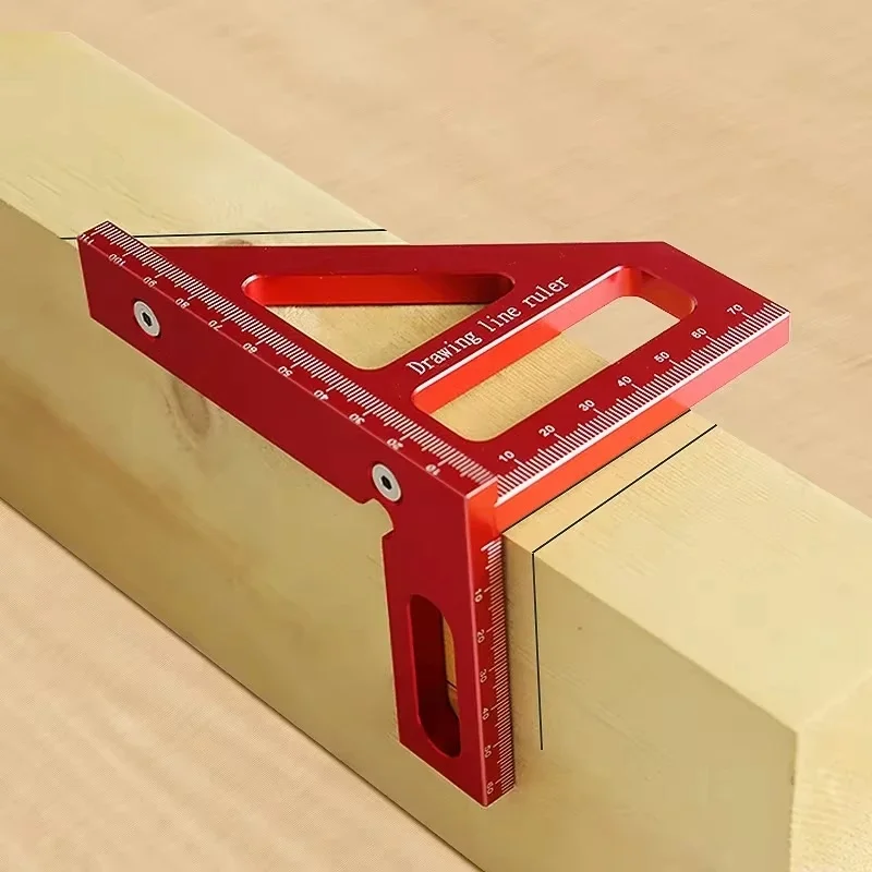 Carpenter Square Woodworking Protractor Aluminum Alloy Triangle Ruler DIY OEM Multi-Angle 45/90 Degree Layout Measuring Tool