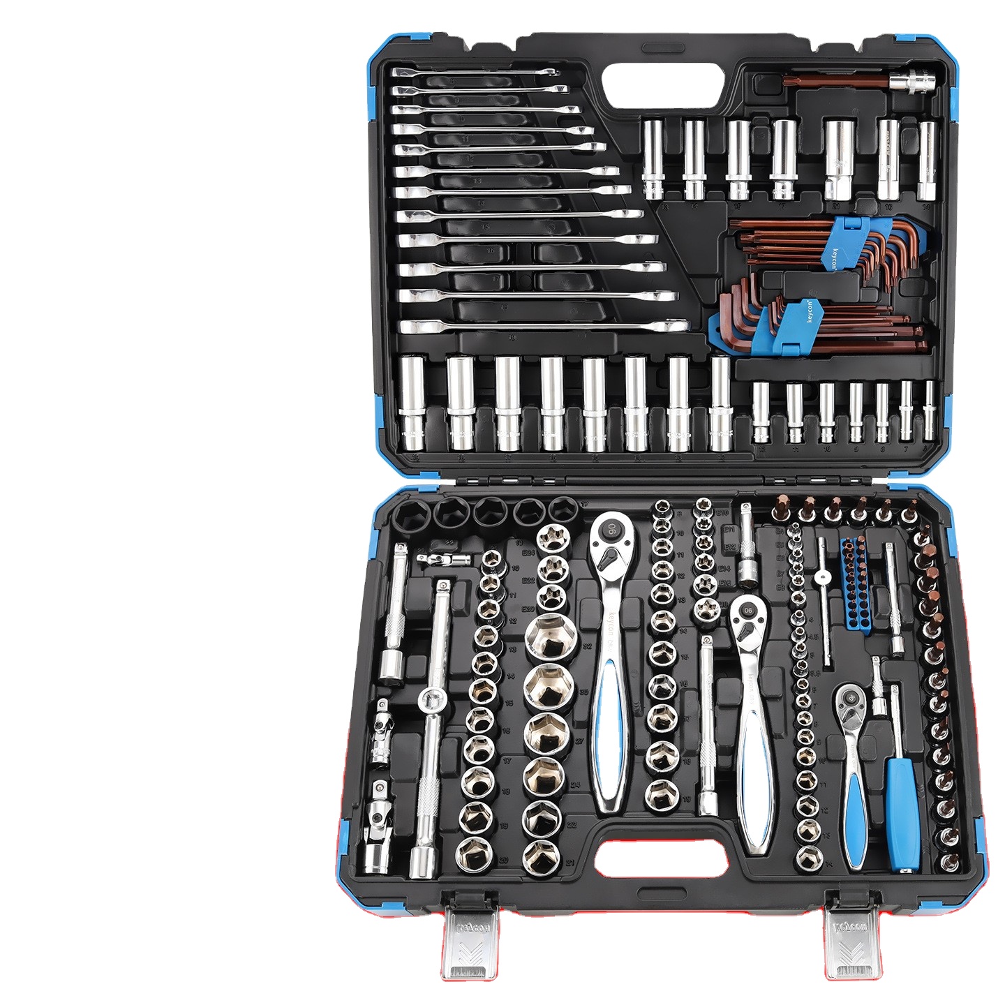 168-Piece Auto Repair Socket Wrench Combination Set with Chrome Vanadium Steel Bit Holder &amp; Hard Case for Automotive Maintenance