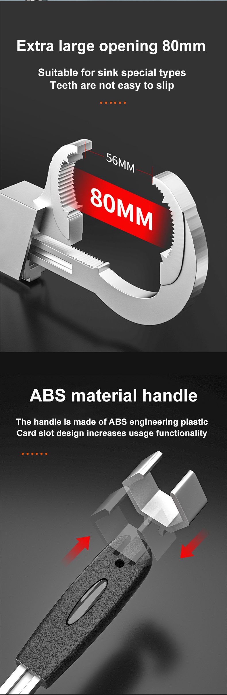 Multifunctional bathroom wrench detail 5