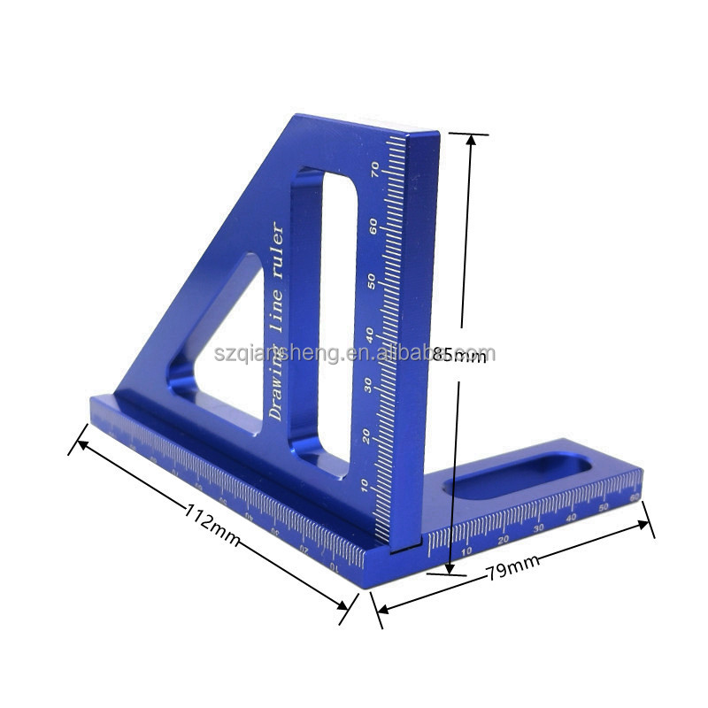 Woodworking Square Protractor Aluminum Alloy Miter Triangle Ruler High Precision Layout Measuring Tool