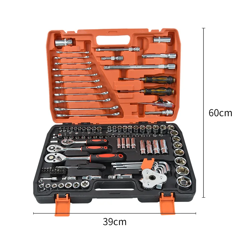 121pcs Auto Repair DIY Mechanic's Tool Set Quick Ratchet Wrench Screwdriver Sockets with Bit OEM Hard Case Household Manual