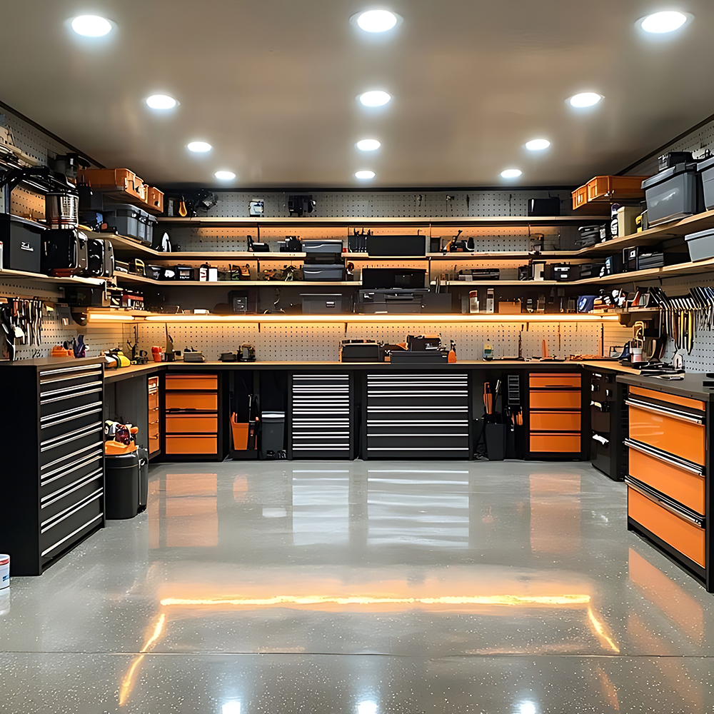 Modern Modular Tool Cabinet Steel Storage Workbench Heavy Duty Garage Tool Chest Customizable OEM Workshop Drawer Cabinet System