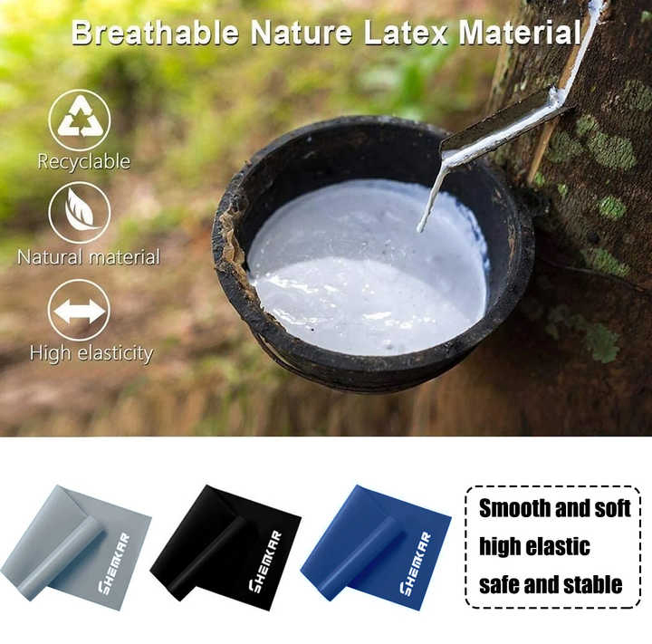 Custom Color 5 Different Levels Resistance Fitness Elastic Bands Set for Yoga Pilates Workout Physiotherapy Strength Training