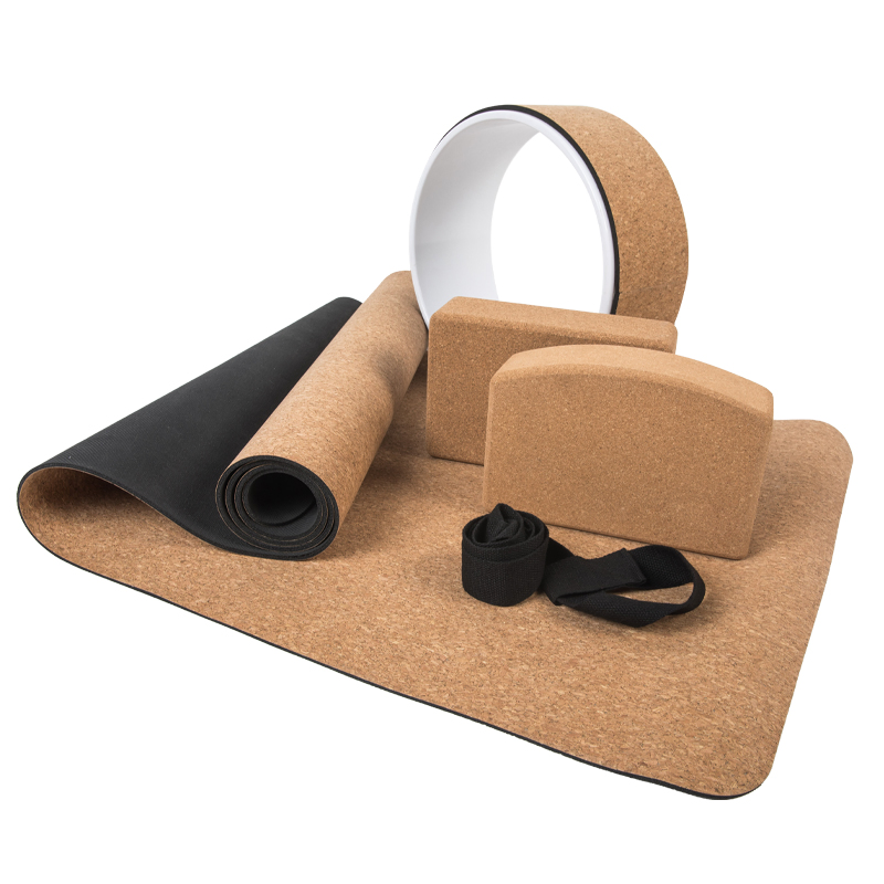 Shengde Dropshipping Print Non Slip Extra Thick Cork Rubber Yoga Mat