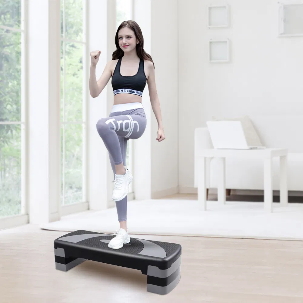 Aerobic Exercise Step Platform with 2 Risers, Adjustable Height Workout Stepper for Home Gym