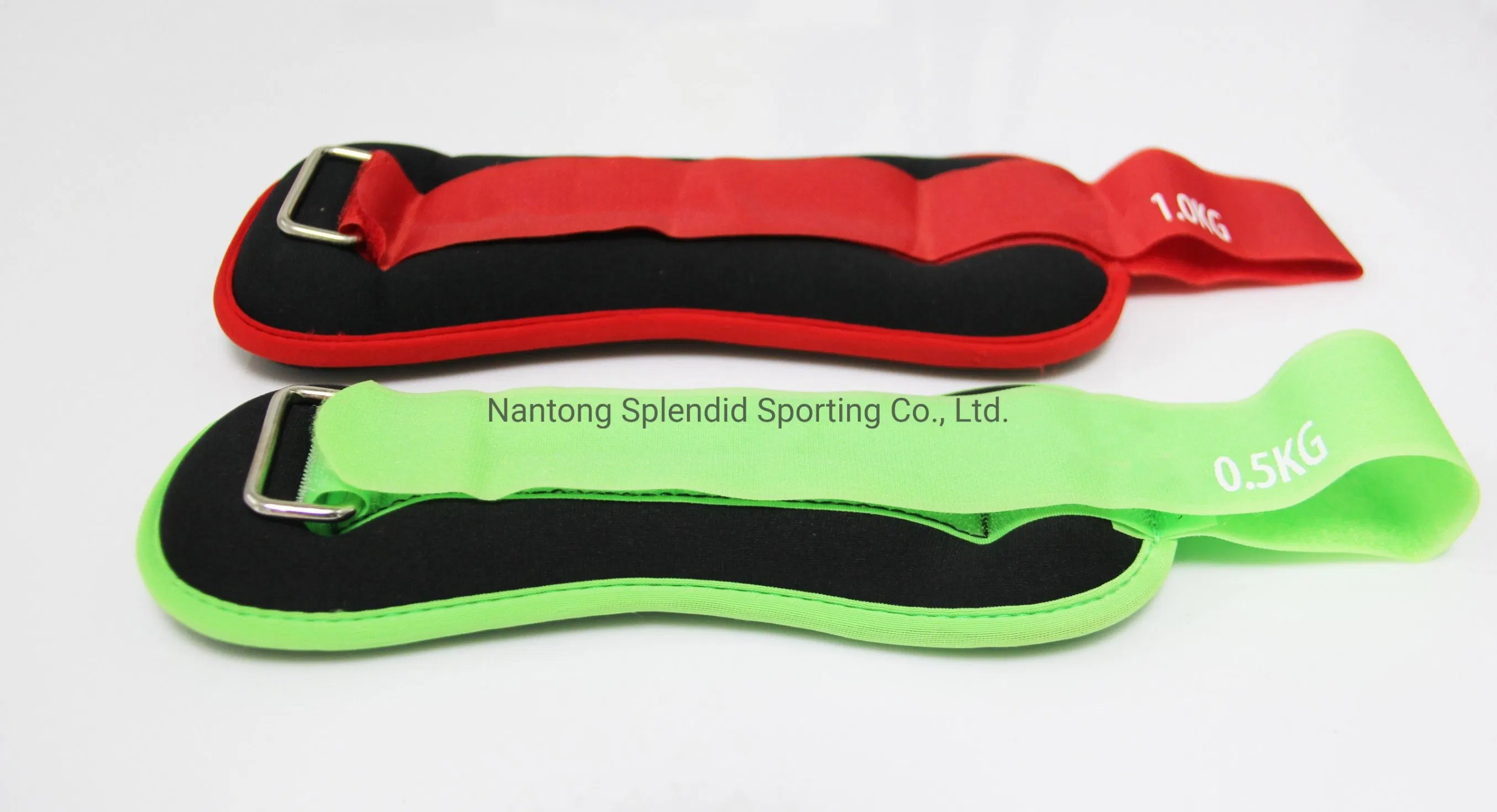 Wholesale High Quality Leg Weights Waterproof Neoprene Sands Fabric Adjustable Green Neoprene 1kg Arm Leg Ankle Wrist Weights Ankle Weights